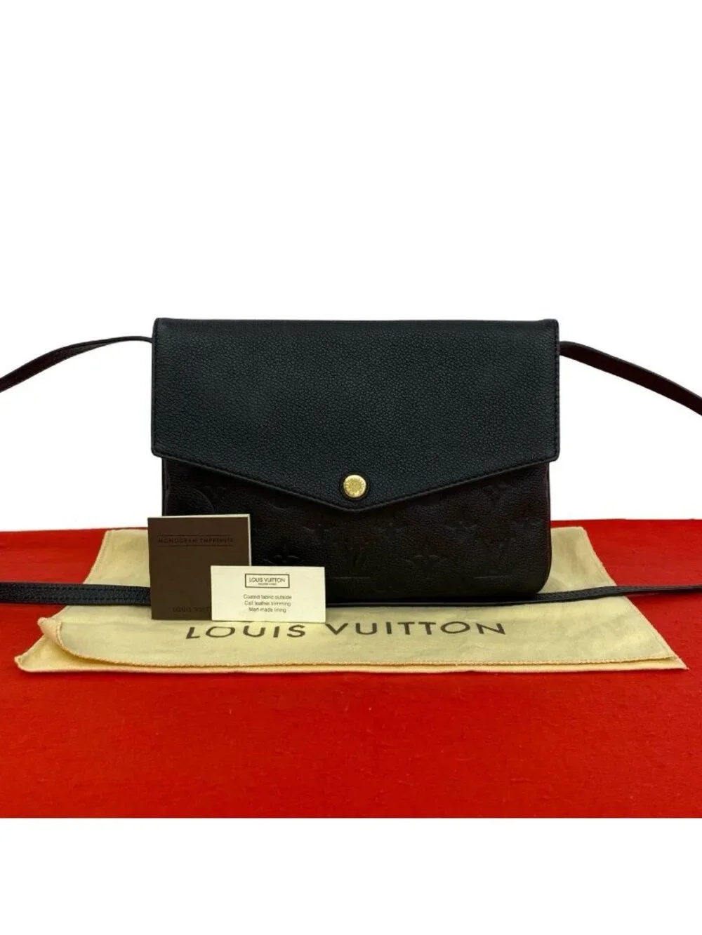 Louis Vuitton Monogram Empreinte Leather Shoulder Bag Black
